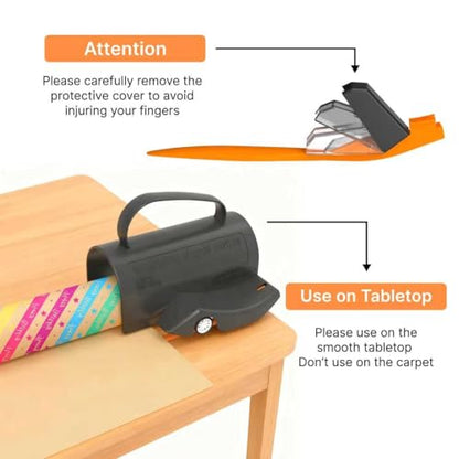 PERFYCUT Wrapping Paper Cutter with 3 Replaceable Blade Sets for Birthday Paper Gift Wrapping Paper Roll Cutter and Christmas Wrapping Paper Cutter Tool Tube Holder Slidding Slicing.