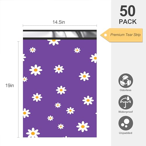 JinRuiKJ Thank You Poly Mailer 14.5x19 50 Pack, Chrysanthemum Design - color: Chrysanthemum, size: 14.5x19'' - 50 Pack