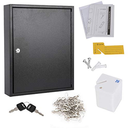 KYODOLED Key Lock Box, Wall Mount 100 Key Cabinet, Black - color: Black-06