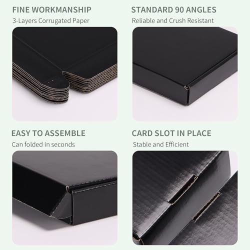 Rempry 30 Pack 7x5x1 Black Shipping Boxes, Small Cardboard Mailer Boxes for Small Business Packaging - color: Black, size: 7X5X1-30 Pack
