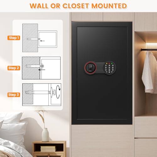 6.0 Cu Ft Large Safe Box for Home Use, 27.6"H Heavy Duty Home Safe - size: 6.0 Cub