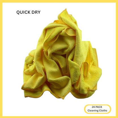 Microfiber Cleaning Cloth for Kitchen & households, Towels for Cars - color: Yellow