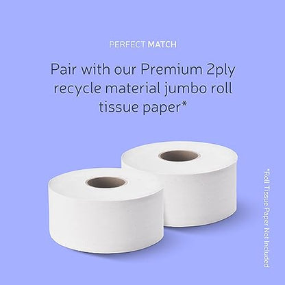 EZ-Pull Wall-Mounted 9" Single Jumbo Toilet Tissue Paper Dispenser for Restroom/Office/Commercial/Industrial, White - style: White