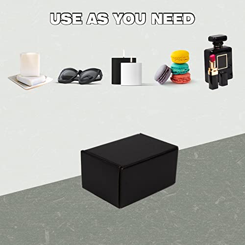 6x4x3 Inches Shipping Boxes Pack of 25, Packaging Corrugated Cardboard Mailer Boxes for Small Bussiness, Black - size: 6 x 4 x 3 inch