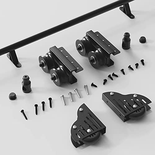 Bundled: Quiet Guide Library Ladder 10FT & KINMADE Rolling Hardware Kit 3.3FT