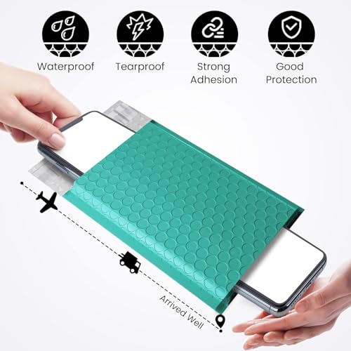 Fuxury Bubble Mailers 4x8" Teal Padded Envelopes 1000Pack - color: Teal, size: 4x8" 1000PC