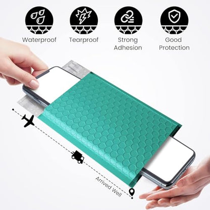 Fuxury Bubble Mailers 4x8" Teal Padded Envelopes 1000Pack - color: Teal, size: 4x8" 1000PC