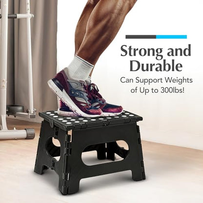 Handy Laundry Folding Step Stool 9 Inch, Black, Non-Slip Holds 300 lbs - color: Black, size: 9 Inch