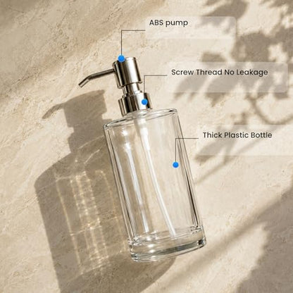 Clear Plastic Dish Soap Dispenser, 10 oz Pump Bottle for Kitchen & Bathroom - color: Clear