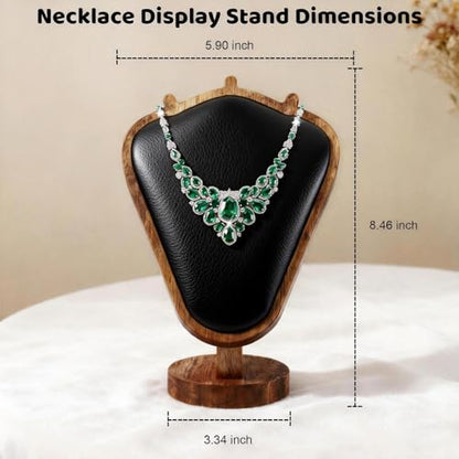 5 Pack Wooden Necklace Display Stand Set, Linen Jewelry Bust Necklace Display Holders for Retail Stores, Vendor Booths and Trade Shows (jewelry rack mix) - color: jewelry rack mix