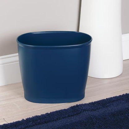iDesign Slim Plastic Bathroom Trash Can, Navy Blue - color: Navy, style: Pack of 1