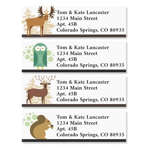 Into the Wild Small Return Address Labels (4 Designs) - Set of 240 2" x 5/8" Self-Adhesive, Flat-Sheet Labels - style: Into the Wild