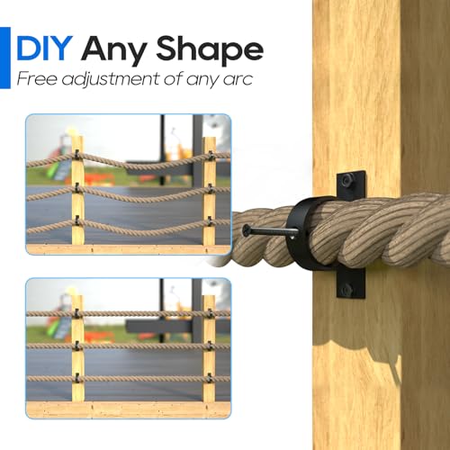 4 Packs 1.5inch Black Rope Support Holder with Cross Screw - size: 1.5" for side post