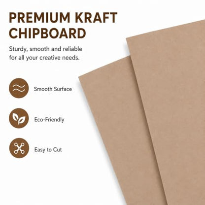 Chipboard Cardboard 8.5 x 11 inch, 20 Sheets of 22 Point Kraft Board, Flat Cardboard Inserts for Shipping, Mailing, Packing, DIY Crafts - color: Beige