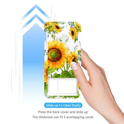 2 Pack Sunflower ID Badge Holder with Clip Badge Reels - color: 2 Pack-sunflower