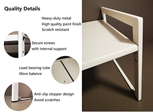 Expandable Cabinet Shelf 10.6"D Adjustable Countertop Riser Rack White - color: White, size: 10.6"D (wide) - 1 Pack