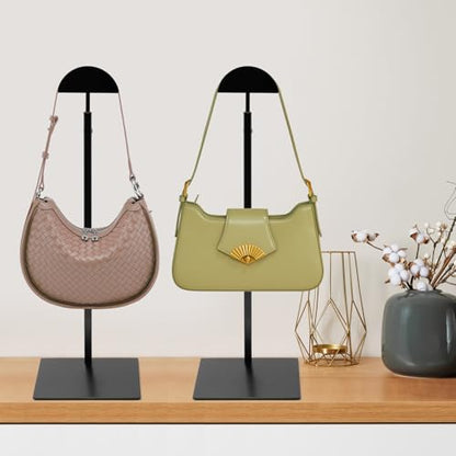 3 Pack Purse Display Stand,Black Handbag Display Stand,Adjustable - color: black