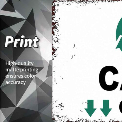12 X 8 In Aluminum Metal Recycling Cans Only Sign