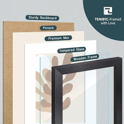 16x20 Picture Frame 4 Pack, 11x14 Mat, Black Wood, Glass - color: Black, size: 16 X 20