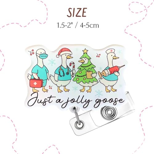 9PC Nurse Christmas Badge Reels Funny Silly Goose Cute Gingerbread Man Fall Halloween Holiday Seasonal Festive ID Name Holder Retractable Clip Medical Accessory Bulk Gifts for Nurses Nursing Students - style: Nurse Christmas