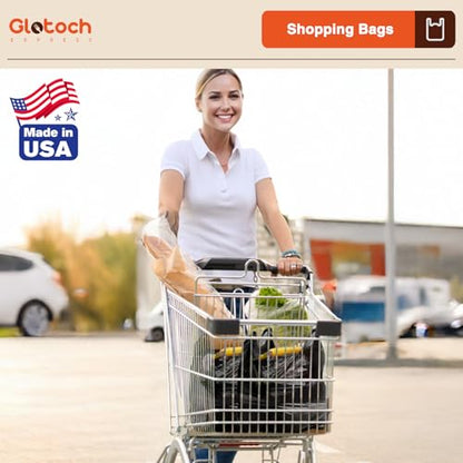 Glotoch 500 Count Plastic Shopping T-shirt Bags with Handles Black Plain - color: Pure Black