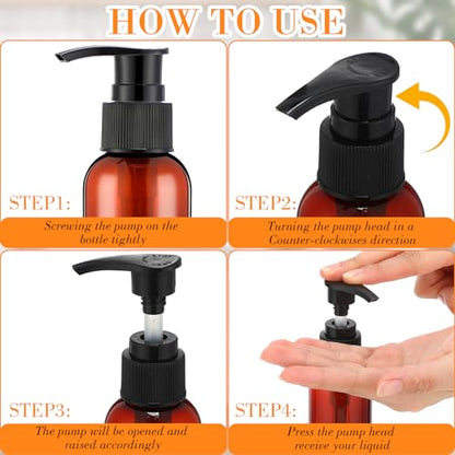 Nuenen 48 Pcs 4oz/120ml Lotion Bottles with Pump, Black and Brown - color: Black and Brown