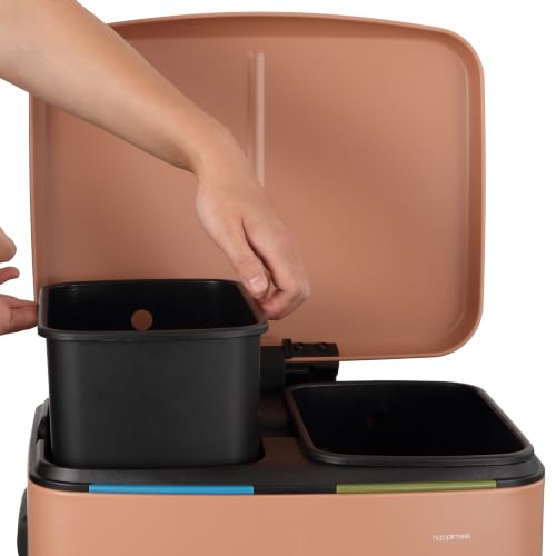 happimess Marco 10.6 Gal Double Bucket Step Trash Can, Clay Rose - color: Clay Rose