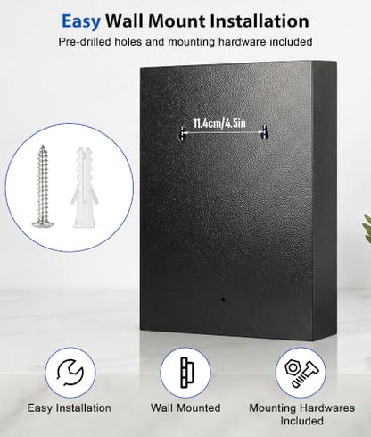 KYODOLED Key Box, 60-Key Lock Box with Key Lock, Wall Mount, Black - color: Black-03