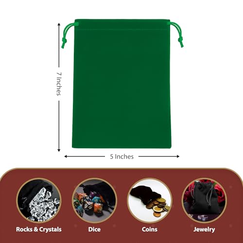 Mandala Crafts 5x7 Emerald Green Jewelry Gift Favors Velvet Drawstring Bags - color: Emerald Green 5X7 Inches, size: 1 Count (Pack of 50)