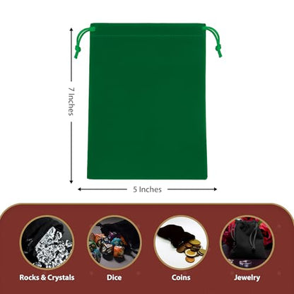 Mandala Crafts 5x7 Emerald Green Jewelry Gift Favors Velvet Drawstring Bags - color: Emerald Green 5X7 Inches, size: 1 Count (Pack of 50)