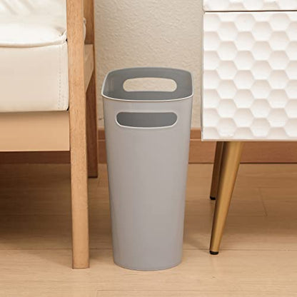 rejomiik Small Bathroom Trash Can, 3.5 Gallon Slim Garbage Can, Gray - color: Grey, size: 1 pack