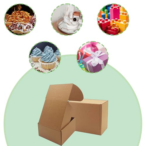 6x5x3 inch Shipping Boxes, Bulk 28 Pack, Brown Corrugated Cardboard Mailers - size: 6" x 5" x 3"