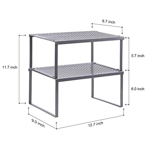 NEX Cabinet Organizer Shelf, Kitchen Counter Shelves Set of 2, Silver - color: Silver
