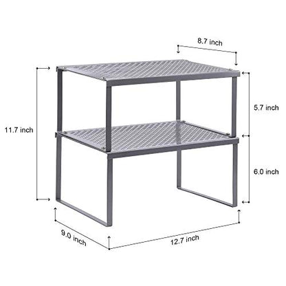 NEX Cabinet Organizer Shelf, Kitchen Counter Shelves Set of 2, Silver - color: Silver