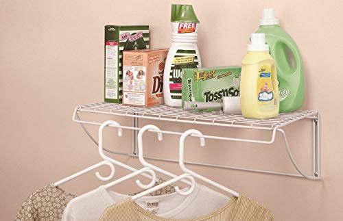 ClosetMaid 8279 24-Inch Wide Laundry Utility Hanger Shelf, White - size: 24-inch