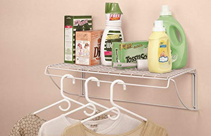 ClosetMaid 8279 24-Inch Wide Laundry Utility Hanger Shelf, White - size: 24-inch