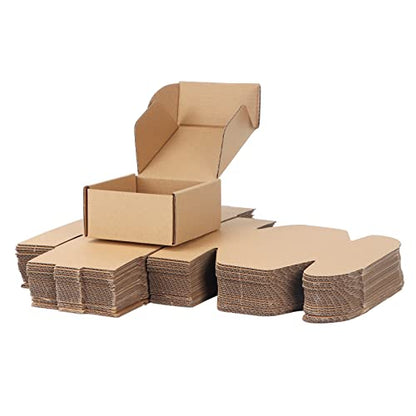 PHAREGE 25 Pack 4x4x2 inch Small Shipping Boxes, Brown Mailing Boxes - color: Brown, size: 4x4x2 inch 25 Pack