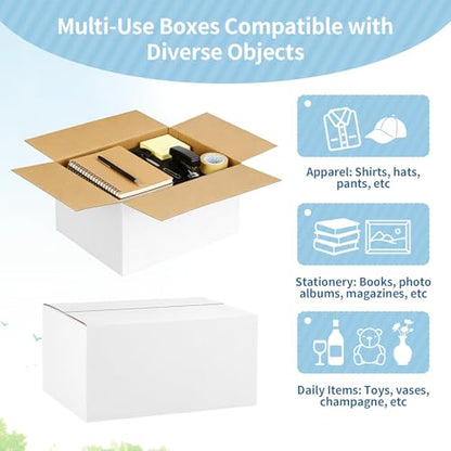 Famagic 8x6x4 Shipping Boxes Small for Packing & Business, 10 Pack, White - color: White, size: 8x6x4 inch