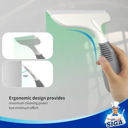 MR.SIGA Silicone Squeegee for Shower Doors, 25 cm/10 inch, White & Gray - size: 10 inch (Pack of 1)