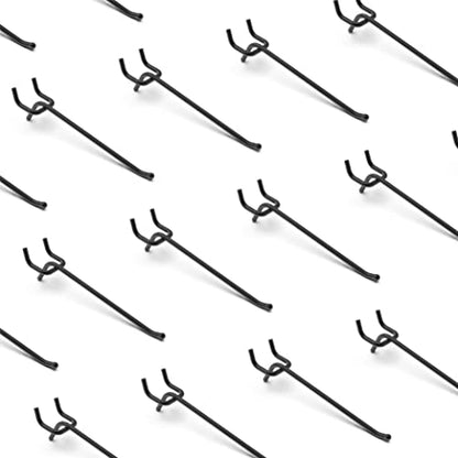 HUHOLE 25 Pack 6 Inch Black Pegboard L Hooks for 1/4 Inch Pegboard - size: 6 Inch