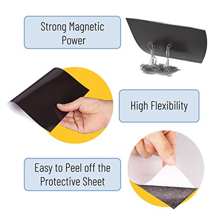 Mr. Pen- Adhesive Magnetic Sheets, 4" x 6", 16 Pack, with Adhesive Backing, Flexible Picture Magnets, Cuttable Magnetic Sheets - size: 4" x 6", style: 16 Pack