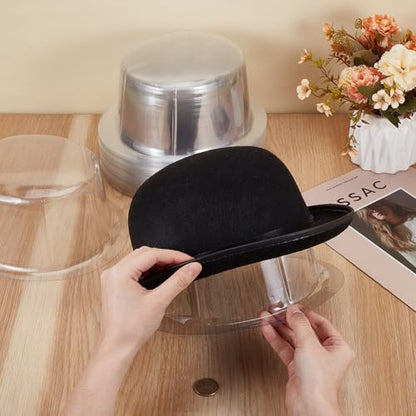 BENECREAT 24 Pcs Plastic Hat Holder, Plastic Hat Supports Display Organizer Racks Stands, Hat Inserts Cap Display Holder for Cowboy Fedora, Bucket Hats, Heads Reshaper Moldes