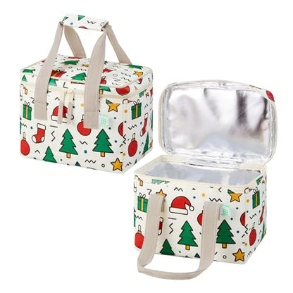 VENO 2 Pack Insulated Lunch Bags, 12 Can, Water-Resistant, Jingle Mix - color: Jingle Mix, size: 10.63"W x 8"H x 6.7"D - 2 Pack