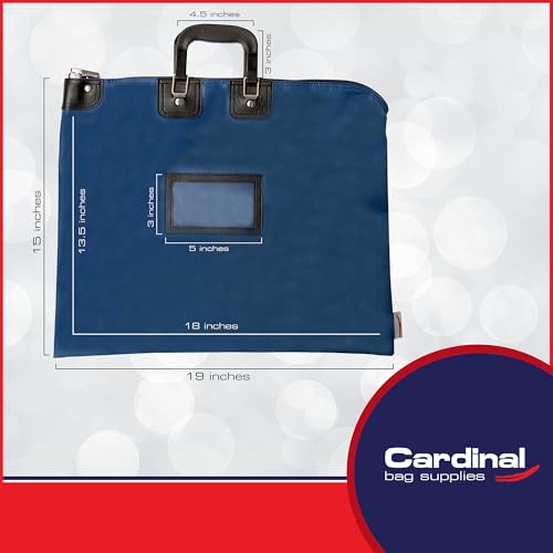 Lockable Document Bag with handles, 15 x 19 - color: Navy Blue