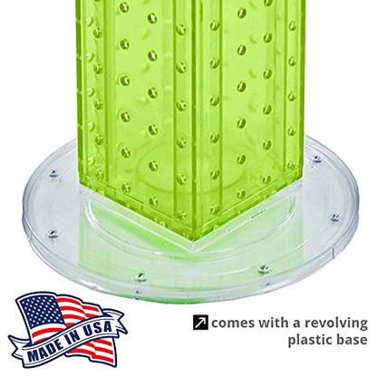Azar Displays 700220-GRE Pegboard 4-Sided Revolving Counter Display, Green Translucent Color - color: Green, style: Pegboard only