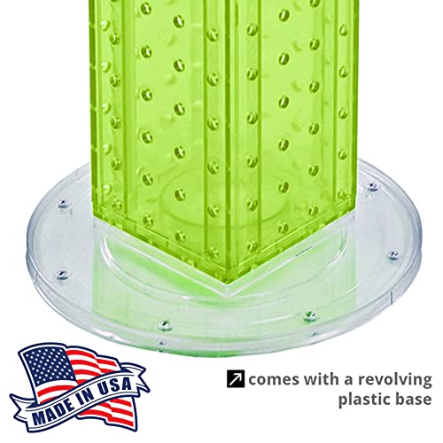 Azar Displays 700220-GRE Pegboard 4-Sided Revolving Counter Display, Green Translucent Color - color: Green, style: Pegboard only