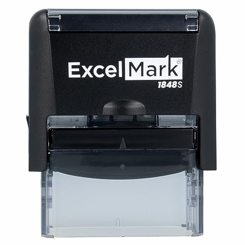 ExcelMark Custom Self Inking Rubber Stamp - Up to 4 Lines - with Refill Ink (A1848) - size: 11/16" x 1-7/8"