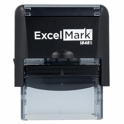 ExcelMark Custom Self Inking Rubber Stamp - Up to 4 Lines - with Refill Ink (A1848) - size: 11/16" x 1-7/8"