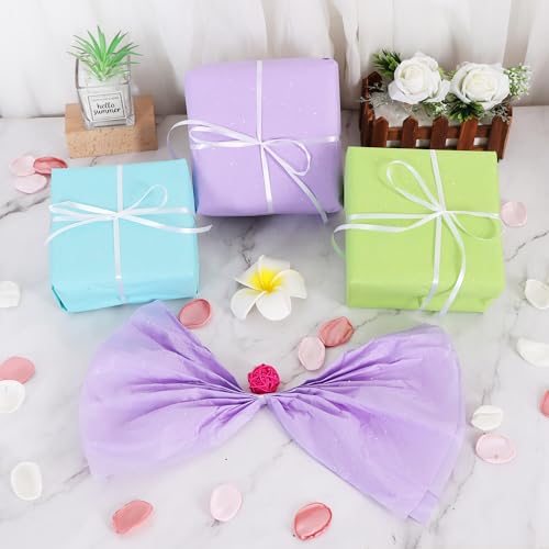 BEISHIDA 50 Sheets Green Glitter Tissue Paper Bulk, Glitter Tissue Wrapping Paper for Gift Bags, 14 x 20 Inch Gift Wrap for Birthday Wedding Graduation DIY Crafts Holiday Flowers - color: lightgreen