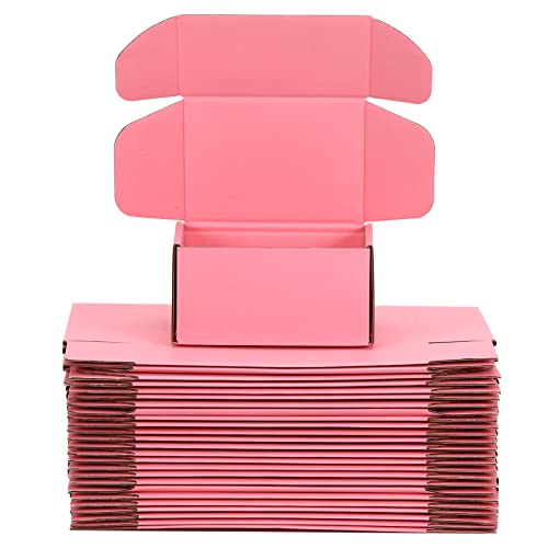 7x5x2 inch Pink Shipping Boxes for Small Business- Set of 25 - color: Pink, size: 7x5x2